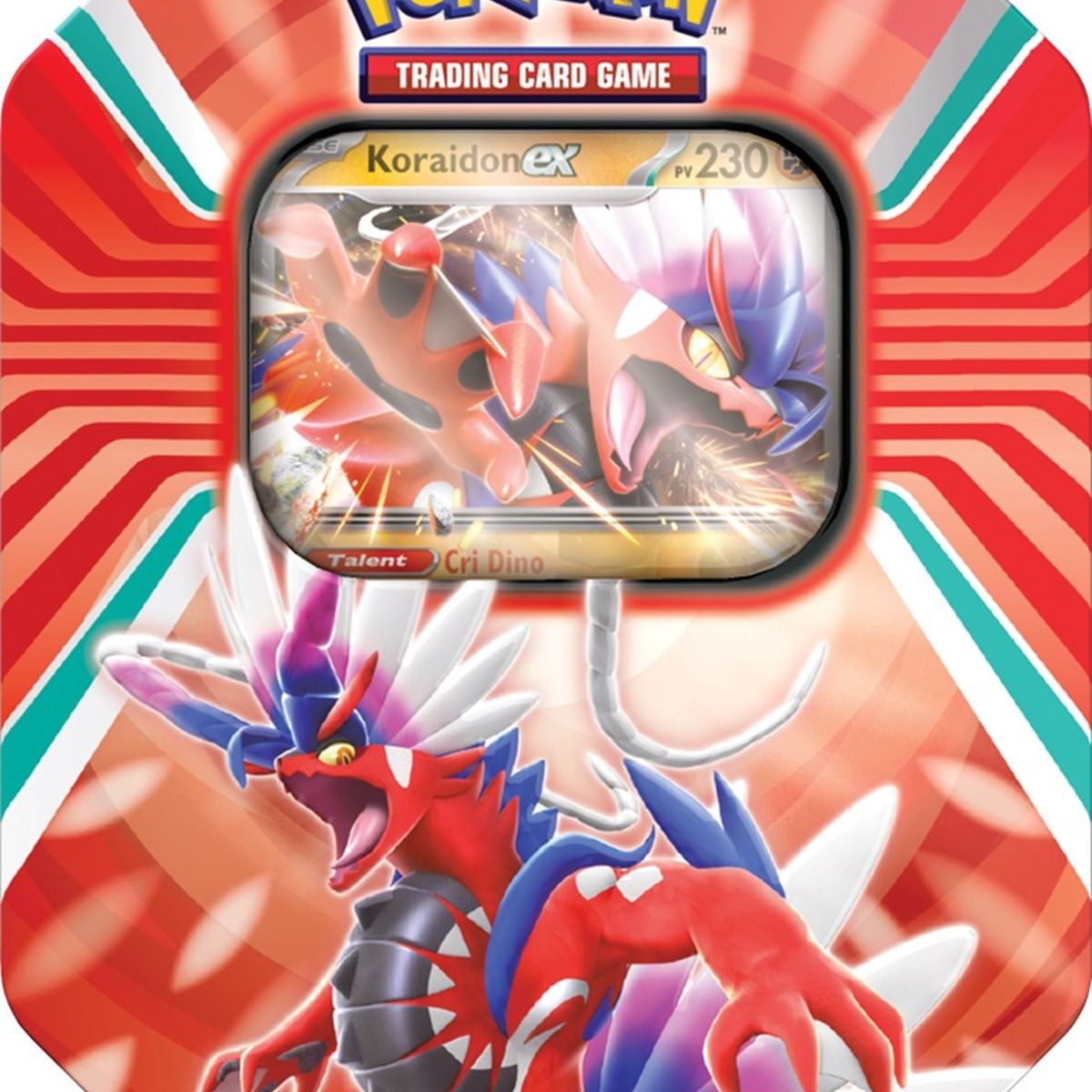 Tin-Box Pokémon Légendes Puissantes - Koraidon-ex - 1 Carte Promo Holographique + 4 Boosters - Pour Collection Et Combat - 8