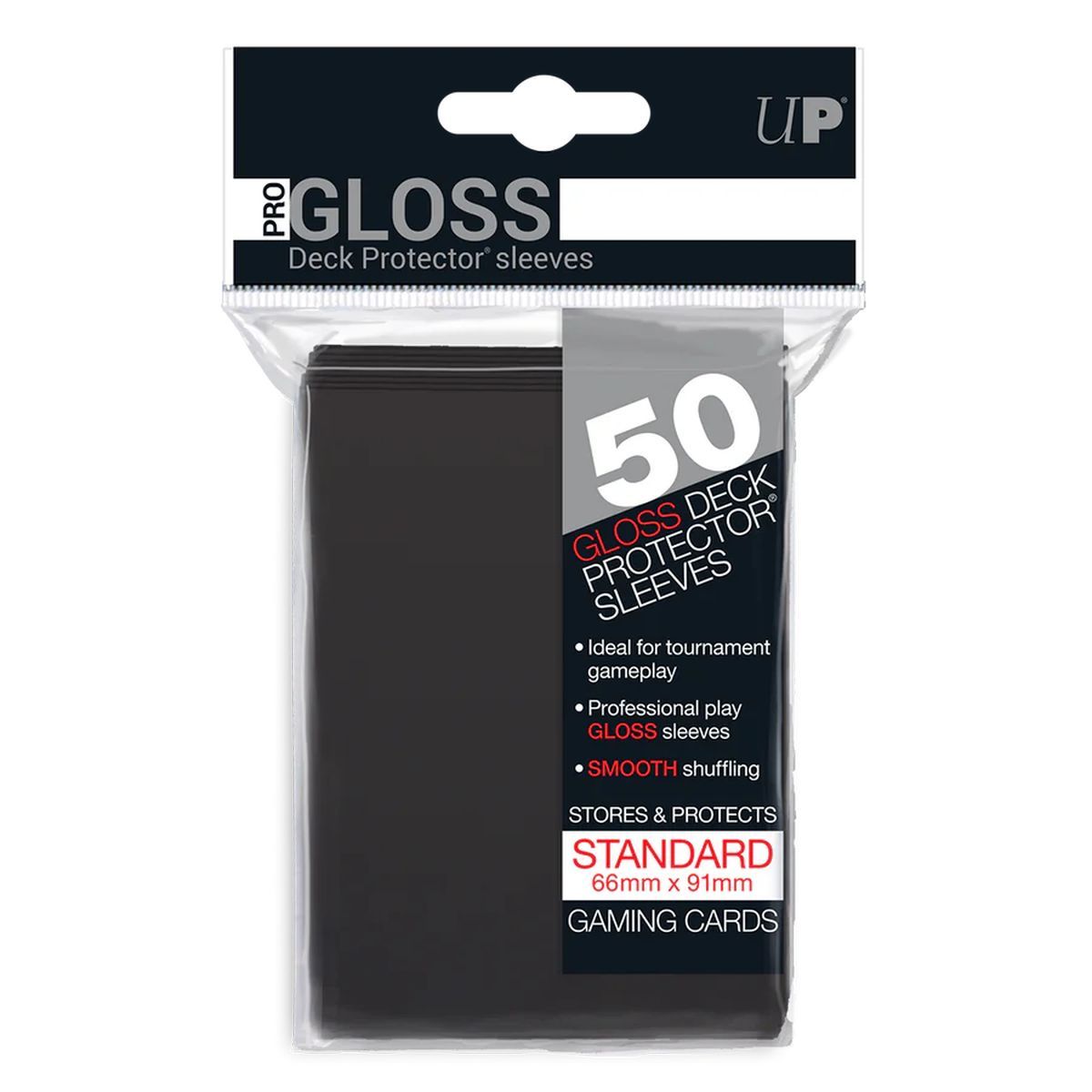 Item 50 Protèges Cartes - Standard - Pro-Gloss : Noir Black - Ultra Pro