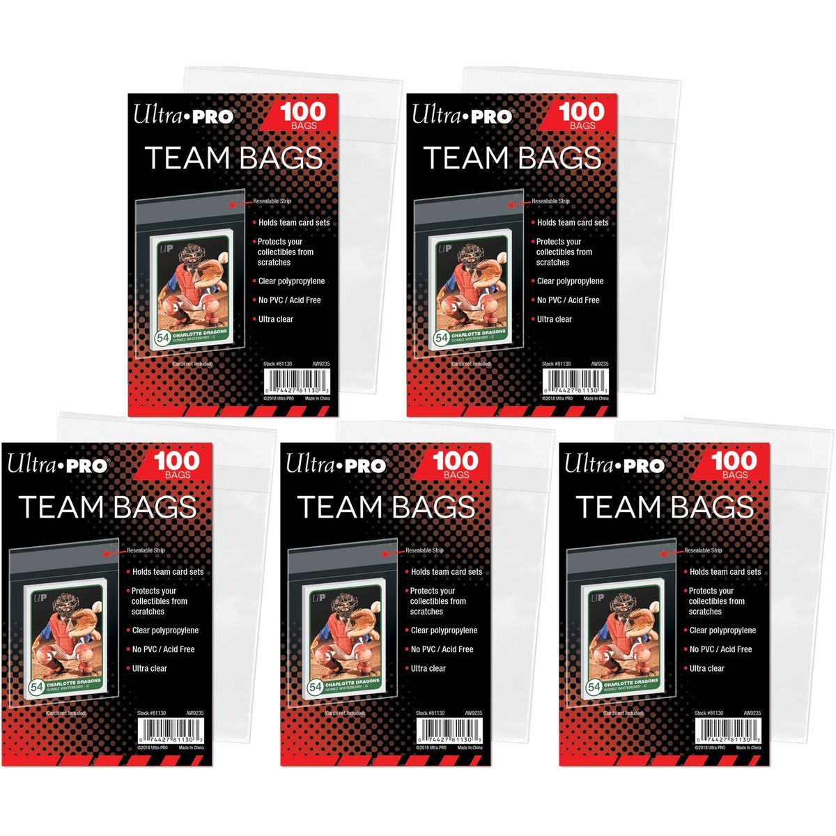 Item 500 Team Bags - Resealable - Sachets/Pochettes Refermables - Ultra Pro