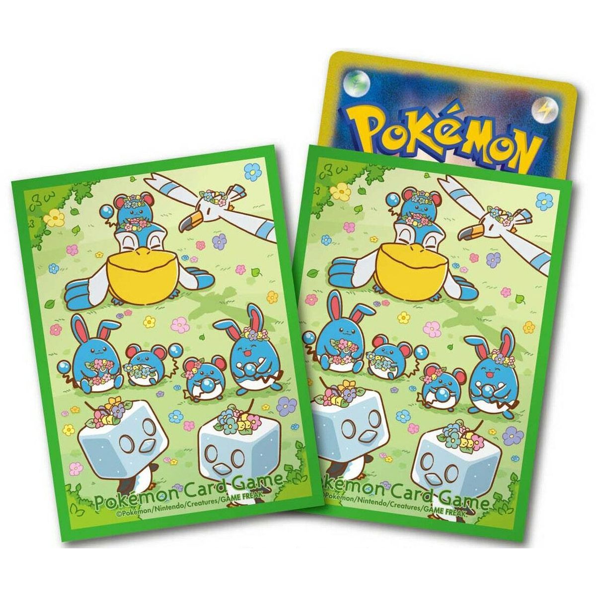 64 Proteges Cartes - Standard - Marill & Couronne de fleur - Pokemon Center