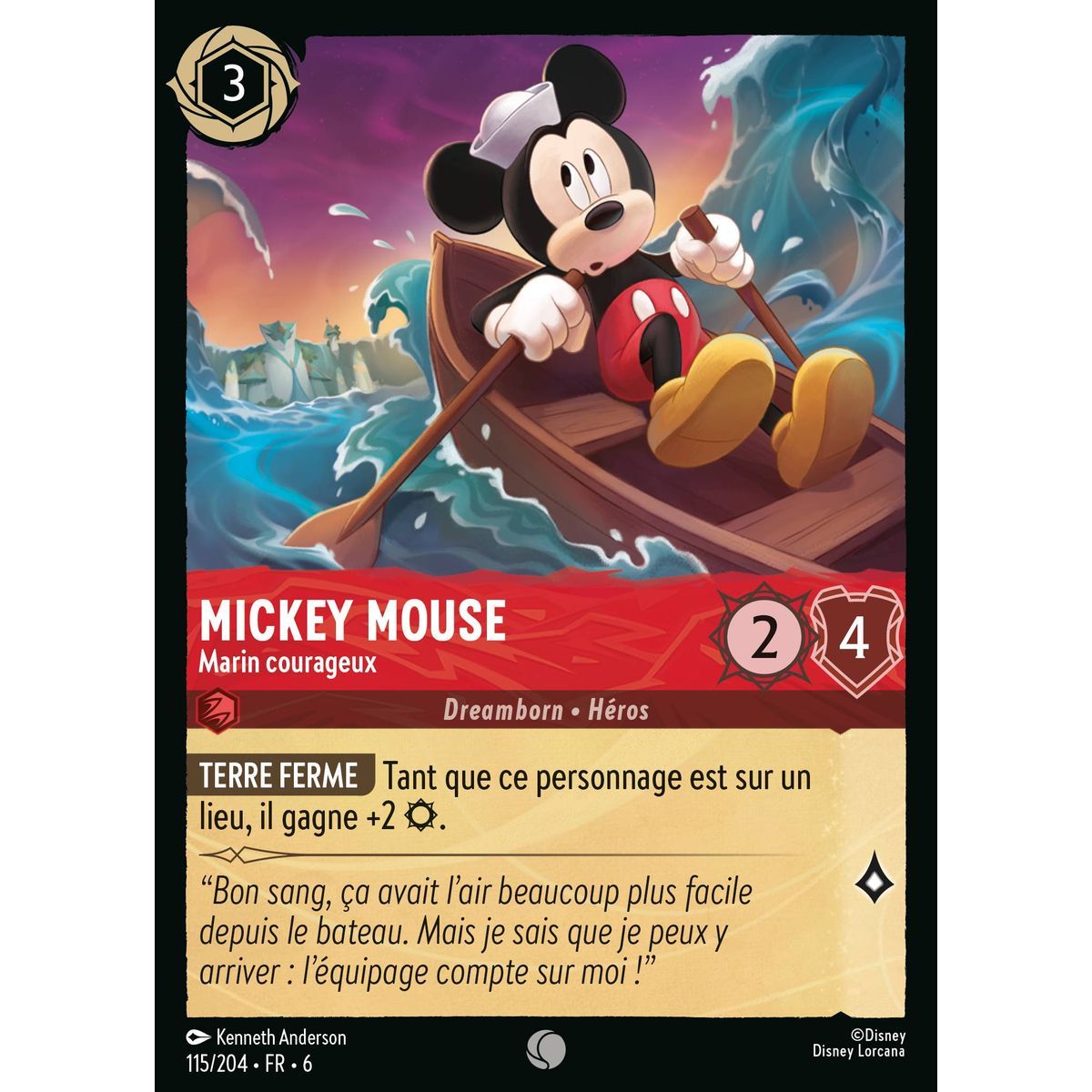 Mickey Mouse, Marin courageux - 115/204 - AZS - La Mer Azurite - Brillante - Premium - Français