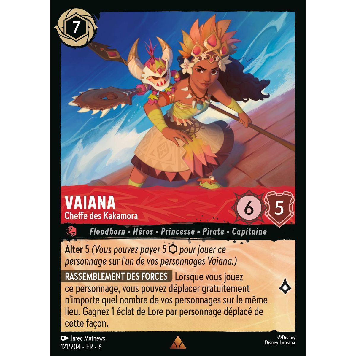 Vaiana, Cheffe des Kakamora - 121/204 - AZS - La Mer Azurite - Brillante - Premium - Français