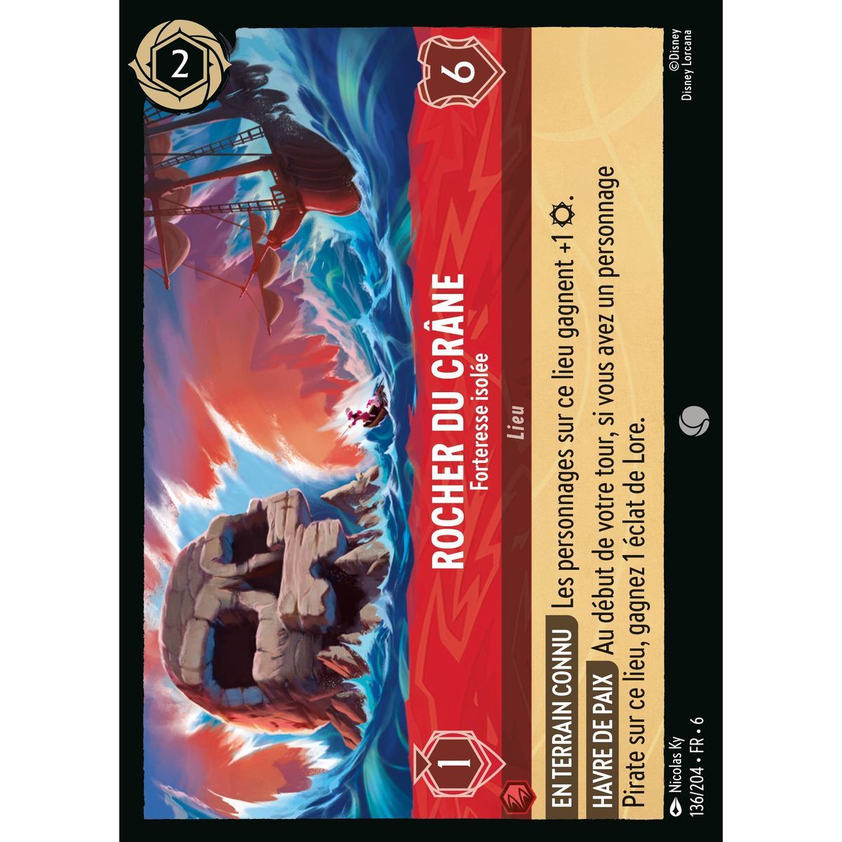 Rocher du crâne, Forteresse isolée - 136/204 - AZS - La Mer Azurite - Brillante - Premium - Français