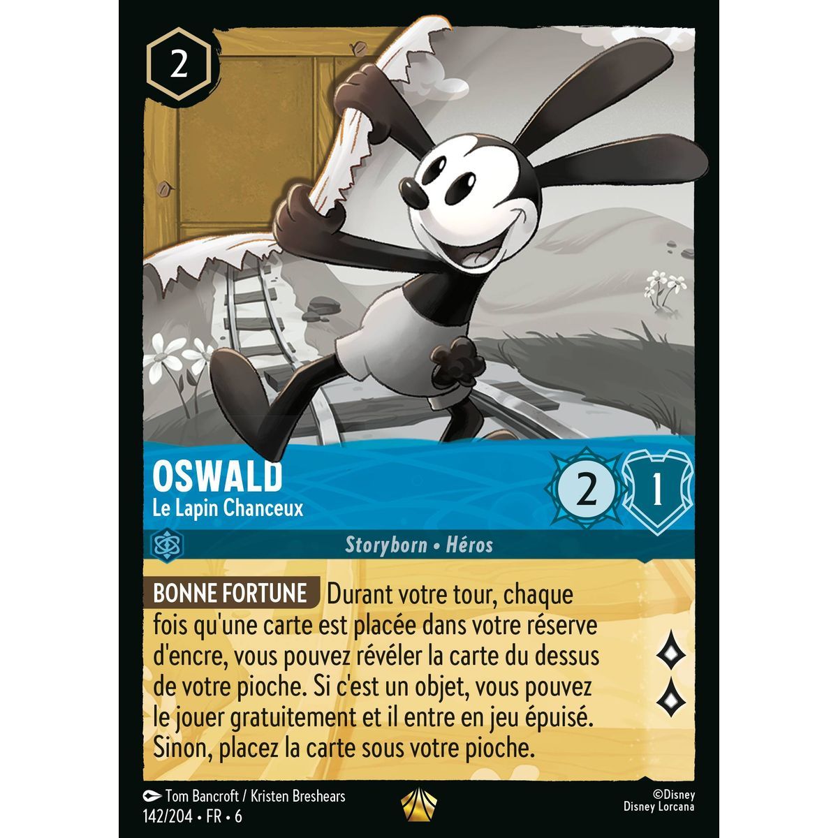 Item Oswald, Le Lapin Chanceux - 142/204 - AZS - La Mer Azurite - Légendaire - Français