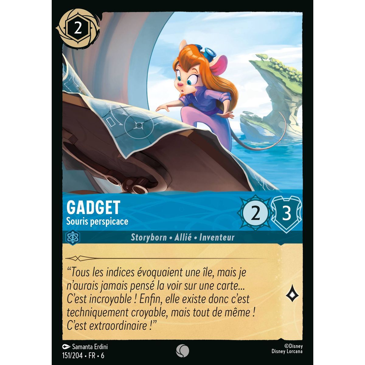 Gadget, Souris perspicace - 151/204 - AZS - La Mer Azurite - Brillante - Premium - Français