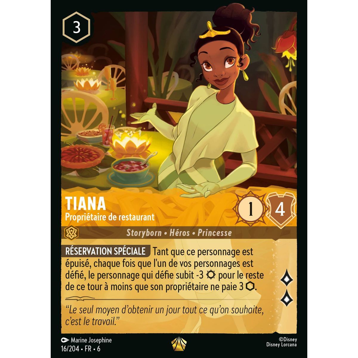 Item Tiana, propriétaire de restaurant - 16/204 - AZS - La Mer Azurite - Légendaire - Français
