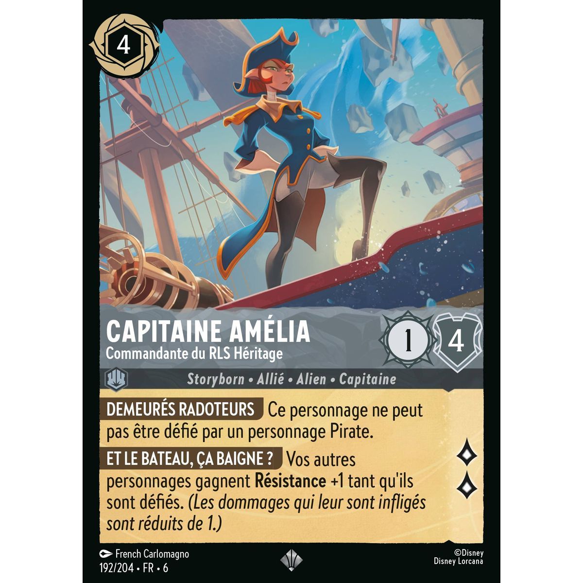 Item Capitaine Amélia, Commandante du RLS Héritage - 192/204 - AZS - La Mer Azurite - Super Rare - Français