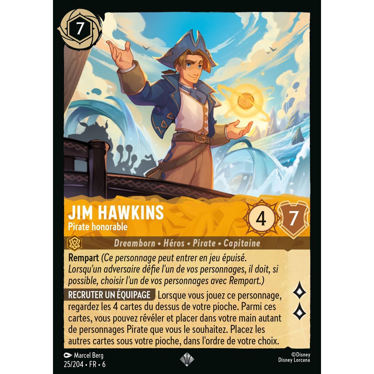 Item Jim Hawkins, Pirate honorable - 25/204 - AZS - La Mer Azurite - Super Rare - Français