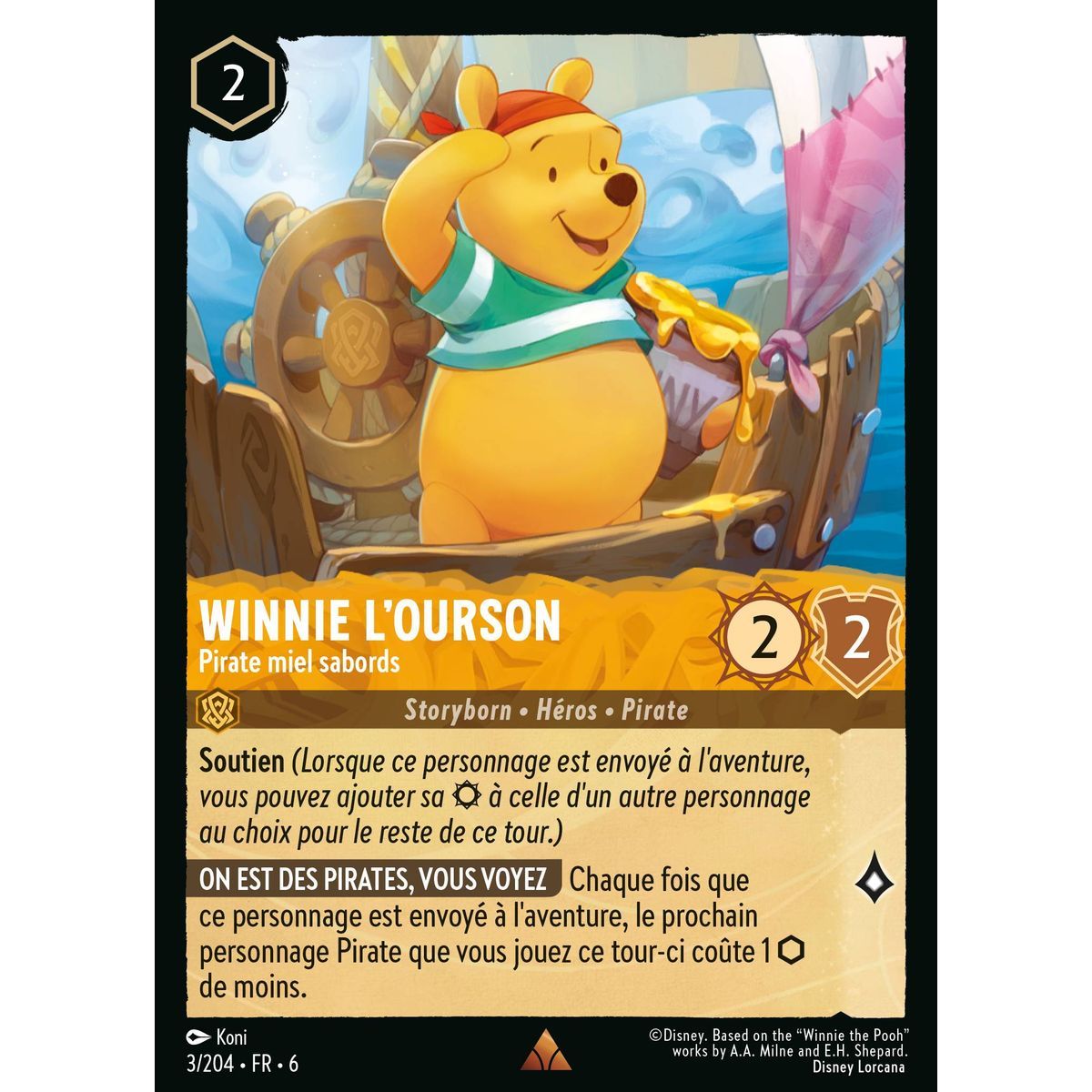 Item Winnie l'Ourson, Pirate miel sabords - 3/204 - AZS - La Mer Azurite - Brillante - Premium - Français