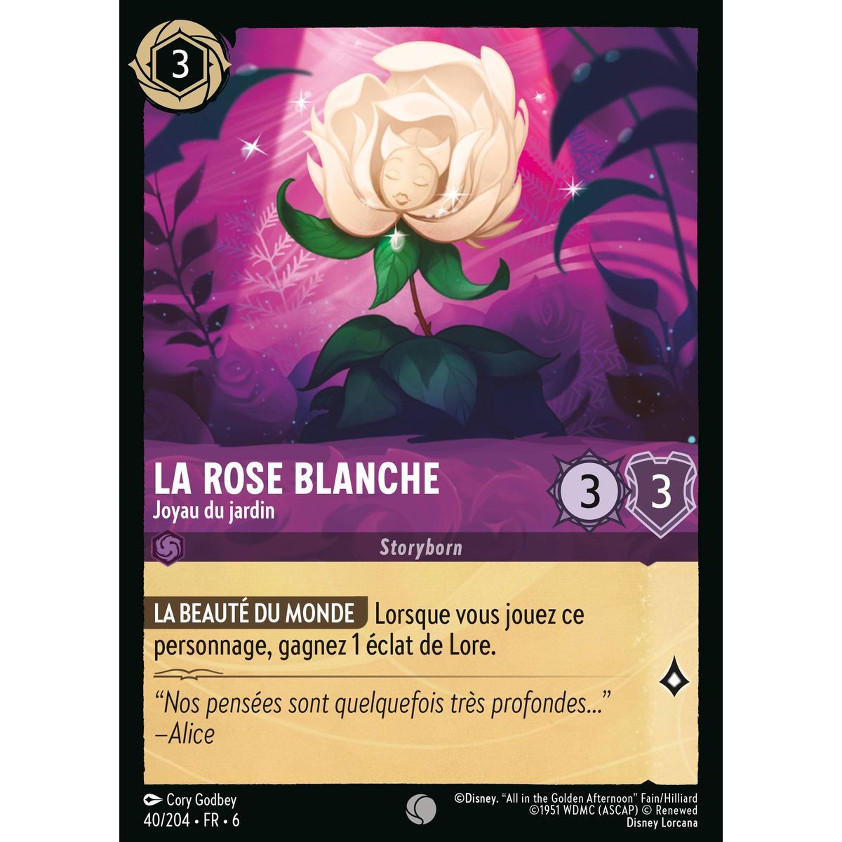 La Rose Blanche, Joyau du jardin - 40/204 - AZS - La Mer Azurite - Brillante - Premium - Français