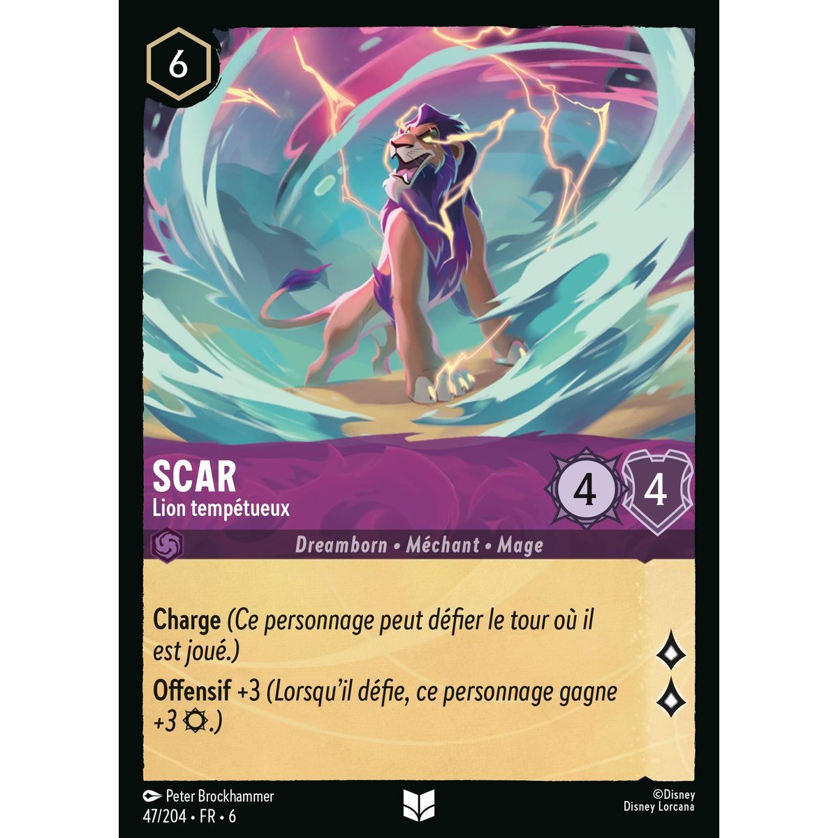Scar, Lion tempétueux - 47/204 - AZS - La Mer Azurite - Brillante - Premium - Français