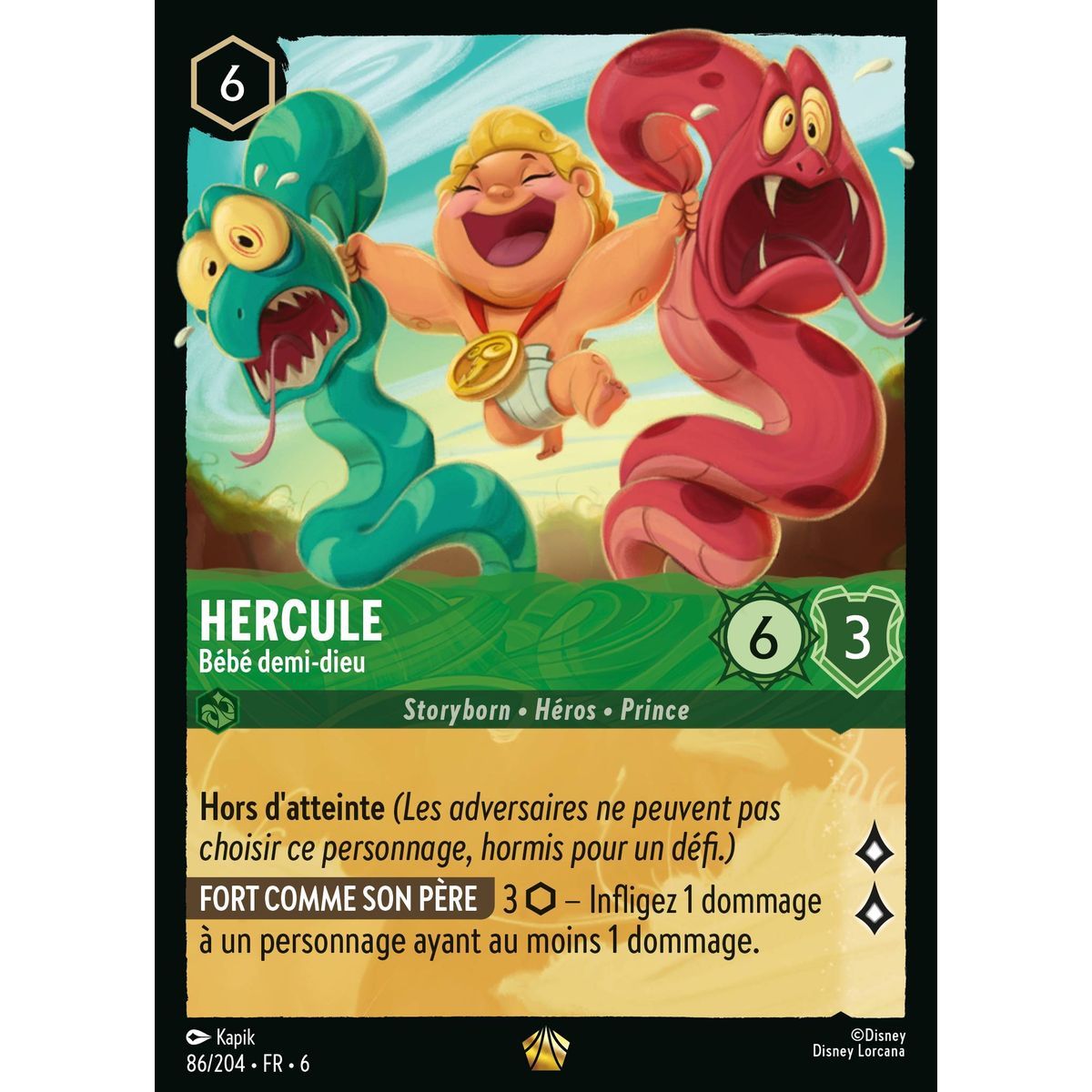 Item Hercule, Bébé demi-dieu - 86/204 - AZS - La Mer Azurite - Légendaire - Français