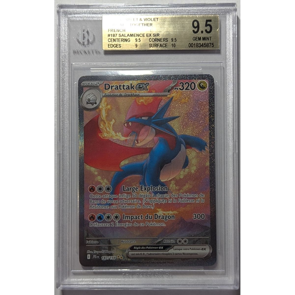 Item [BGS 9.5 - Gem Mint] - Carte Gradée - Drattak EX SAR 187/159 - S&V Aventure Ensemble - 2025 - Pokémon - Japonais