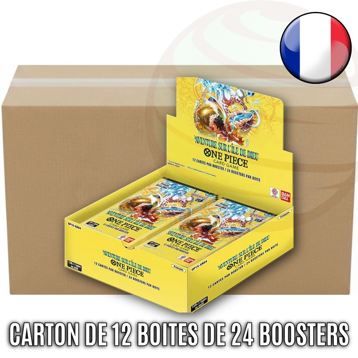 Carton de 12 Boite de 24 Boosters - OP15~EB04 "Aventure sur l'Ile de Dieu" - One Piece CG - OP-15 EB-04 - FR