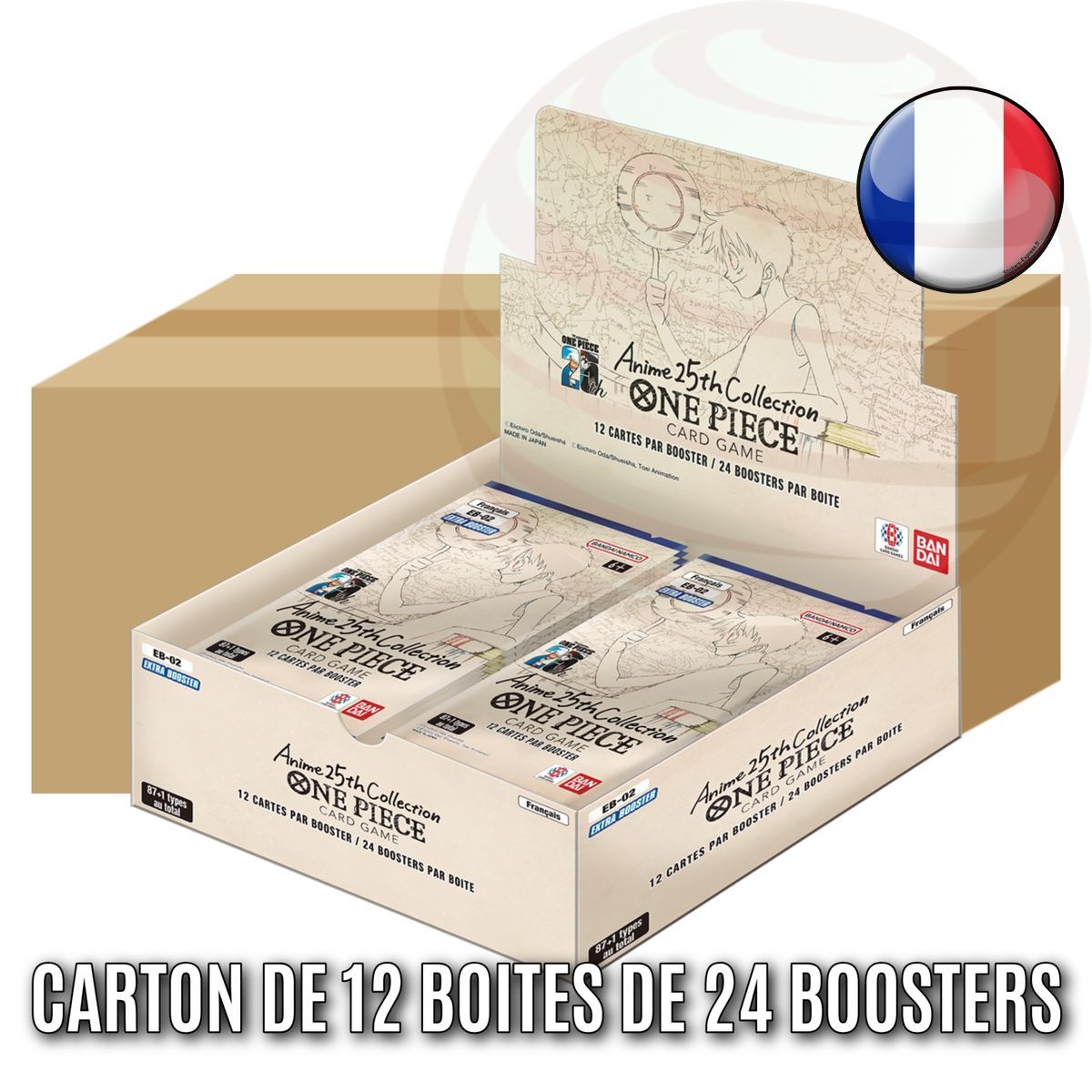 Carton de 12 Boites de 24 Boosters - Extra Booster : Anime 25th Collection - One Piece CG - EB-02 - EB02 - FR