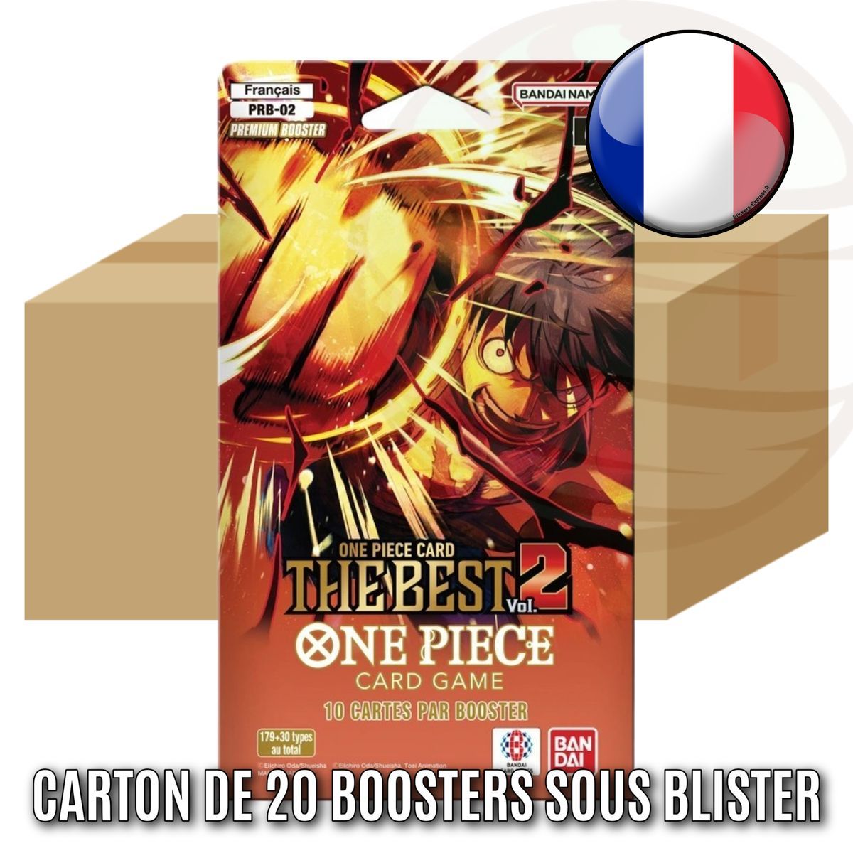 Carton de 20 Boosters Blister - PRB02 "The Best" Vol.2 - One Piece CG - FR