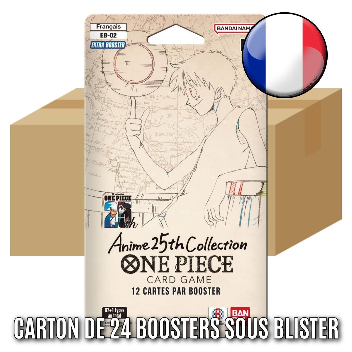 Carton de 24 Boosters Blister - Extra Booster : Anime 25th Collection - One Piece CG - EB-02 - EB02 - FR