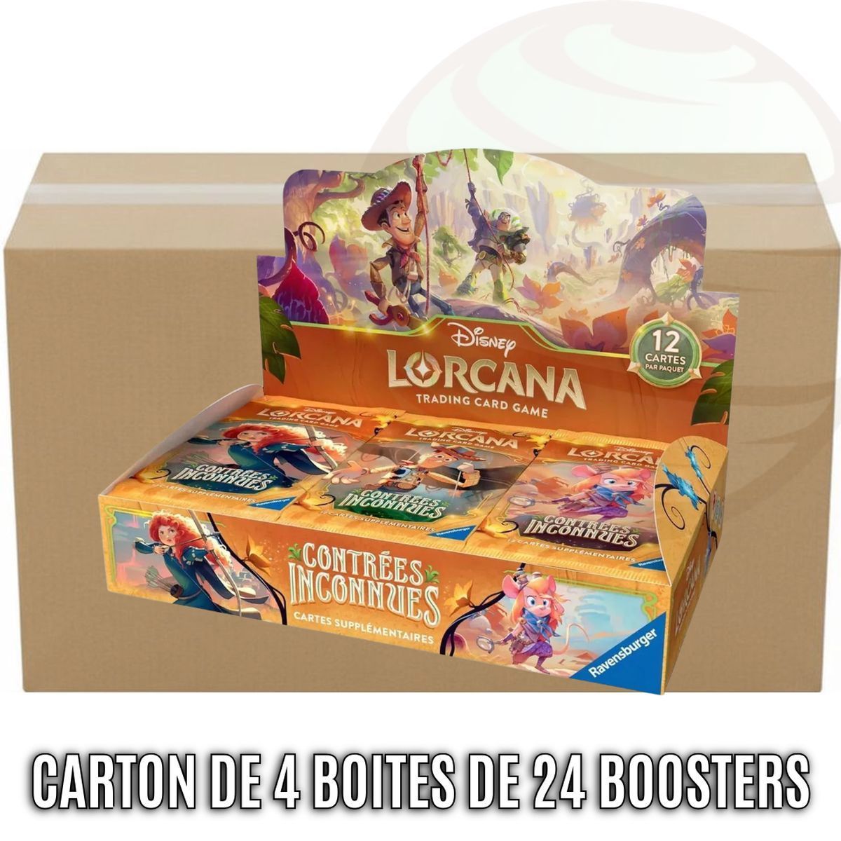Carton de 4 Boites de 24 Boosters - Chapitre 12 : Contrées Inconnues - Disney Lorcana - Set 12 - FR