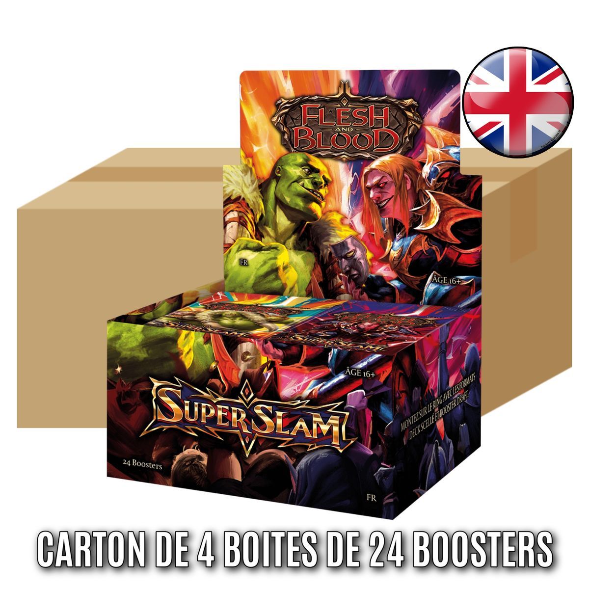 Carton de 4 Boites de 24 Boosters - Super Slam - Flesh & Blood - FAB - EN