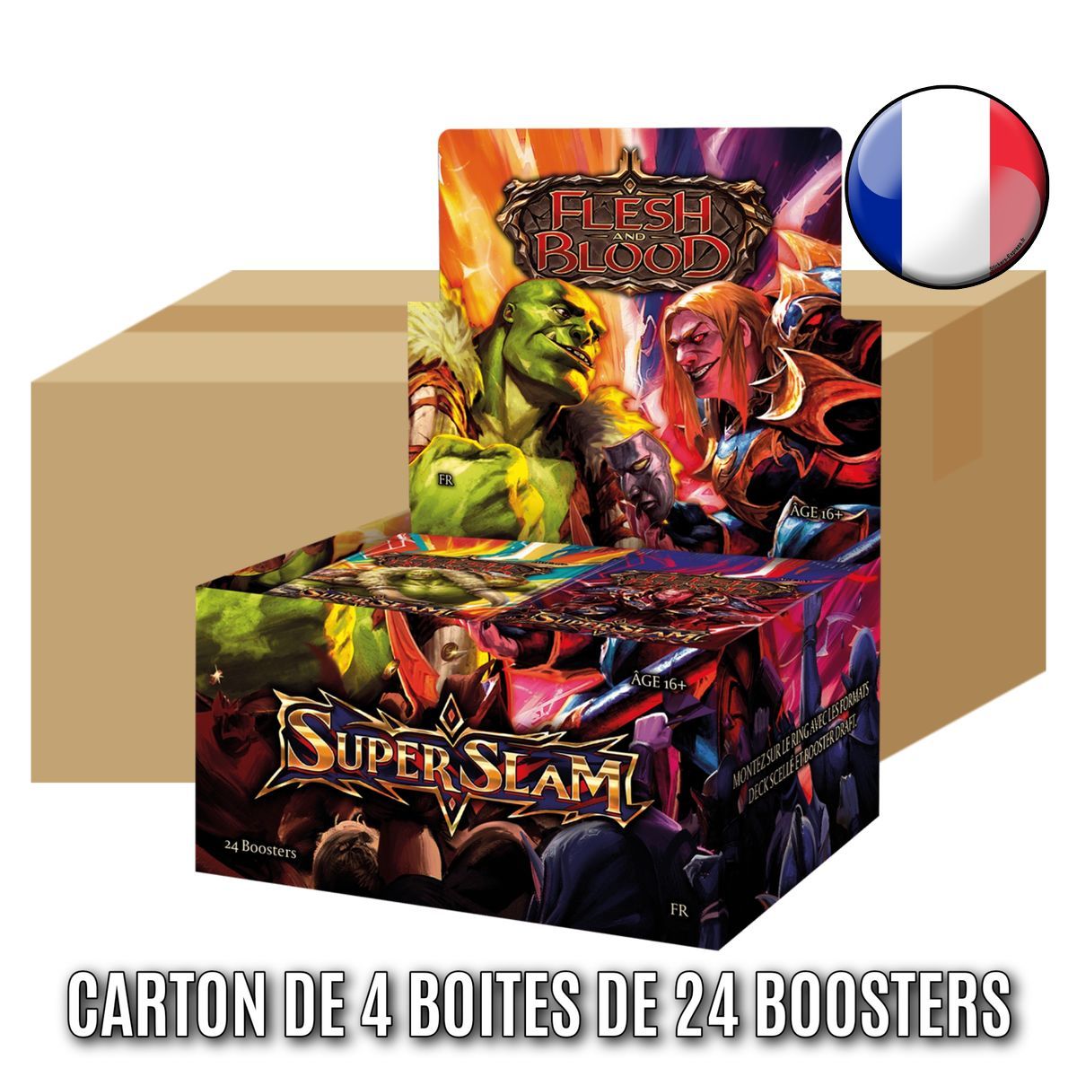 Carton de 4 Boites de 24 Boosters - Super Slam - Flesh & Blood - FAB - FR