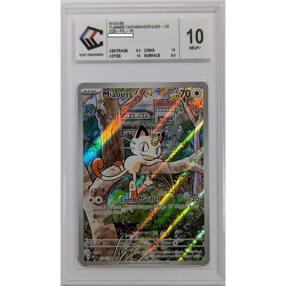 [CCC 10 - Neuf+] - Carte Gradée - Miaouss 106/094 - Méga Evolution : Flammes Fantasmagoriques - 2025 - Pokémon - Français