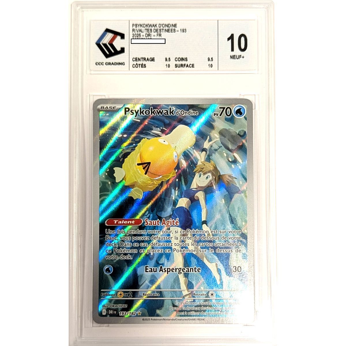 [CCC 10 - Neuf+] - Carte Gradée - Psykokwak d'Ondine 193/182 - Ecarlate & Violet : Rivalités Destinées - 2025 - Pokémon - Français