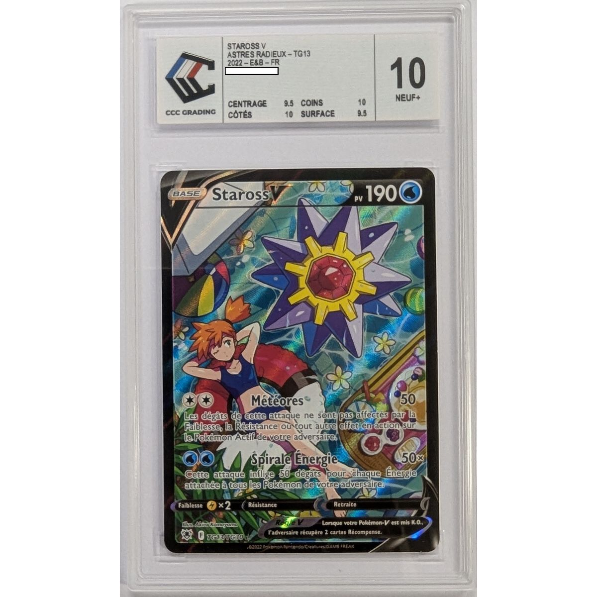 [CCC 10 - Neuf+] - Carte Gradée - Staross V TG13/TG30 - Epée & Bouclier : Astres Radieux - 2022 - Pokémon - Français