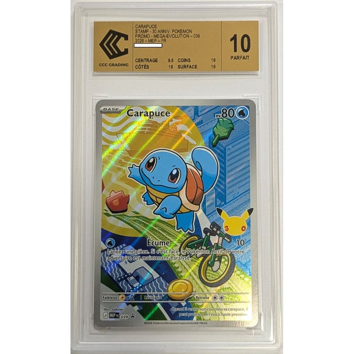 [CCC 10 - Parfait] - Carte Gradée - Bulbizarre/Carapuce/Salamèche MEP 037/38/39 - Promo - 2026 - Pokémon - Français