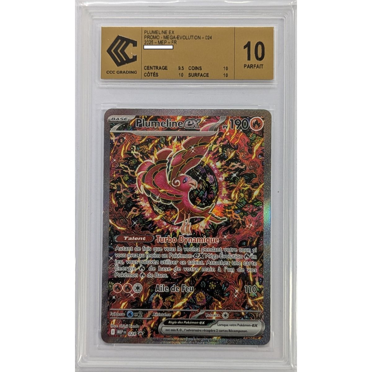 [CCC 10 - Parfait] - Carte Gradée - Plumeline-ex - Promo - 2025 - Pokémon - Français