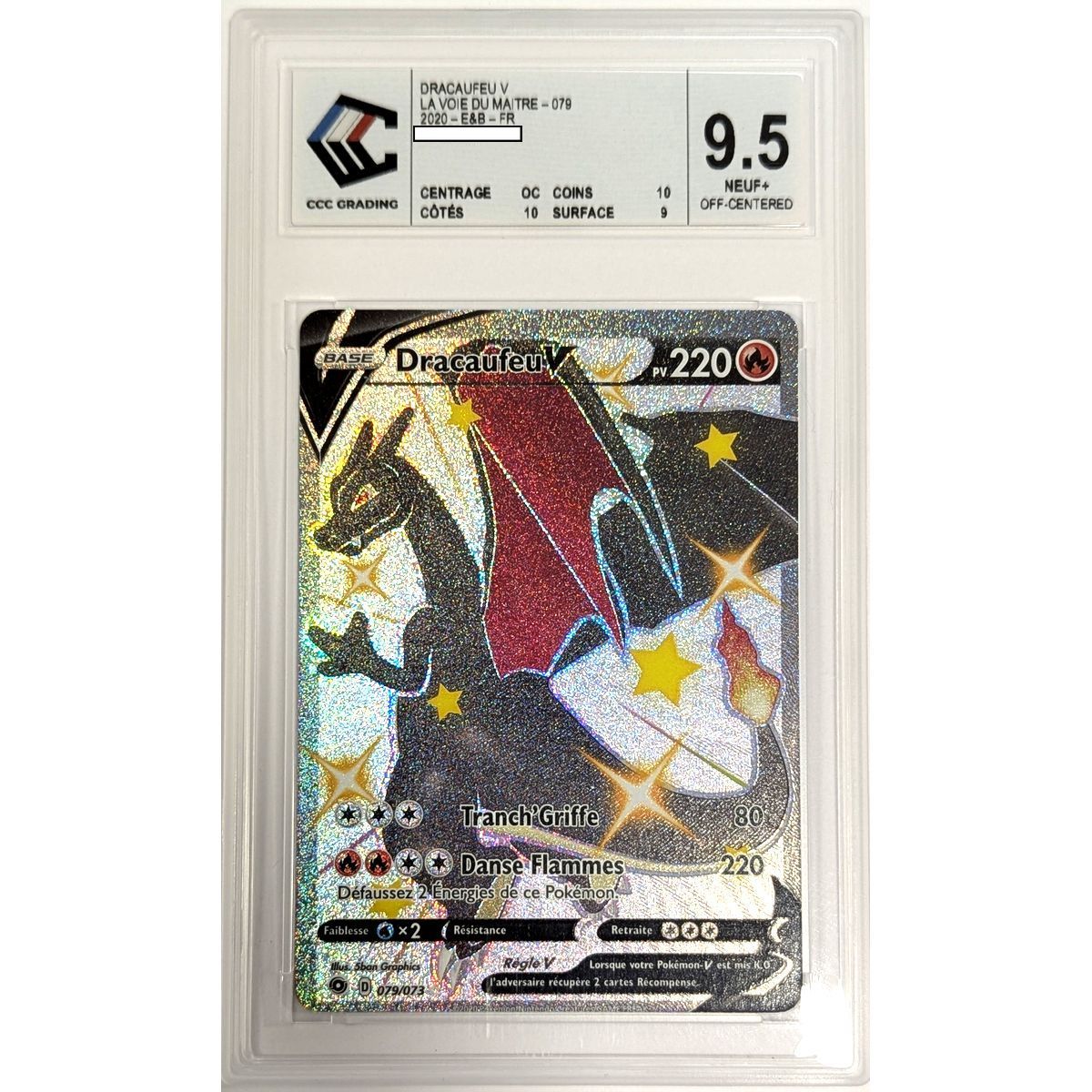 [CCC 9.5 - Neuf+] - Carte Gradée - Dracaufeu 079/073 - Epée & Bouclier : La Voie du Maître - 2020 - Pokémon - Français