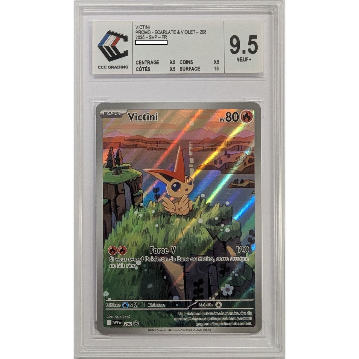 [CCC 9.5 - Neuf+] - Carte Gradée - Victini SVP 208 - Promo - 2025 - Pokémon - Français
