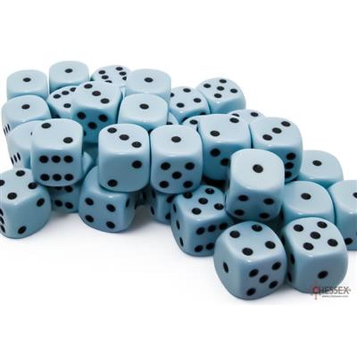 Chessex - Dice -Pastel Pastel Blue/black - Set de 36 Dés de 6 - 12mm
