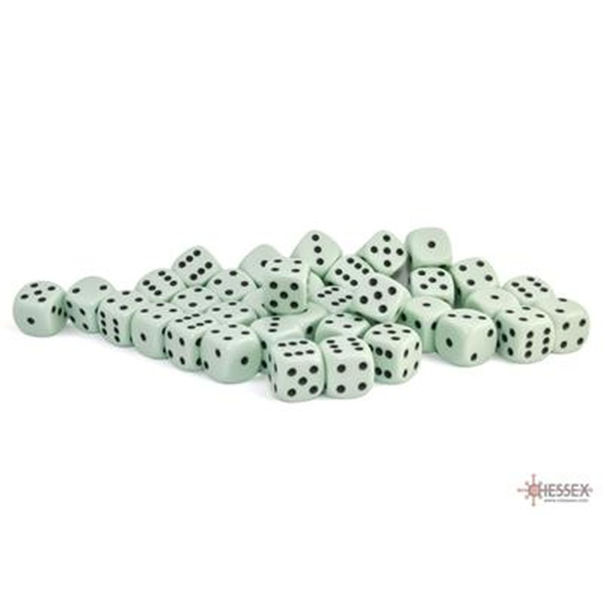 Chessex - Dice -Pastel Pastel Green/black - Set de 36 Dés de 6 - 12mm