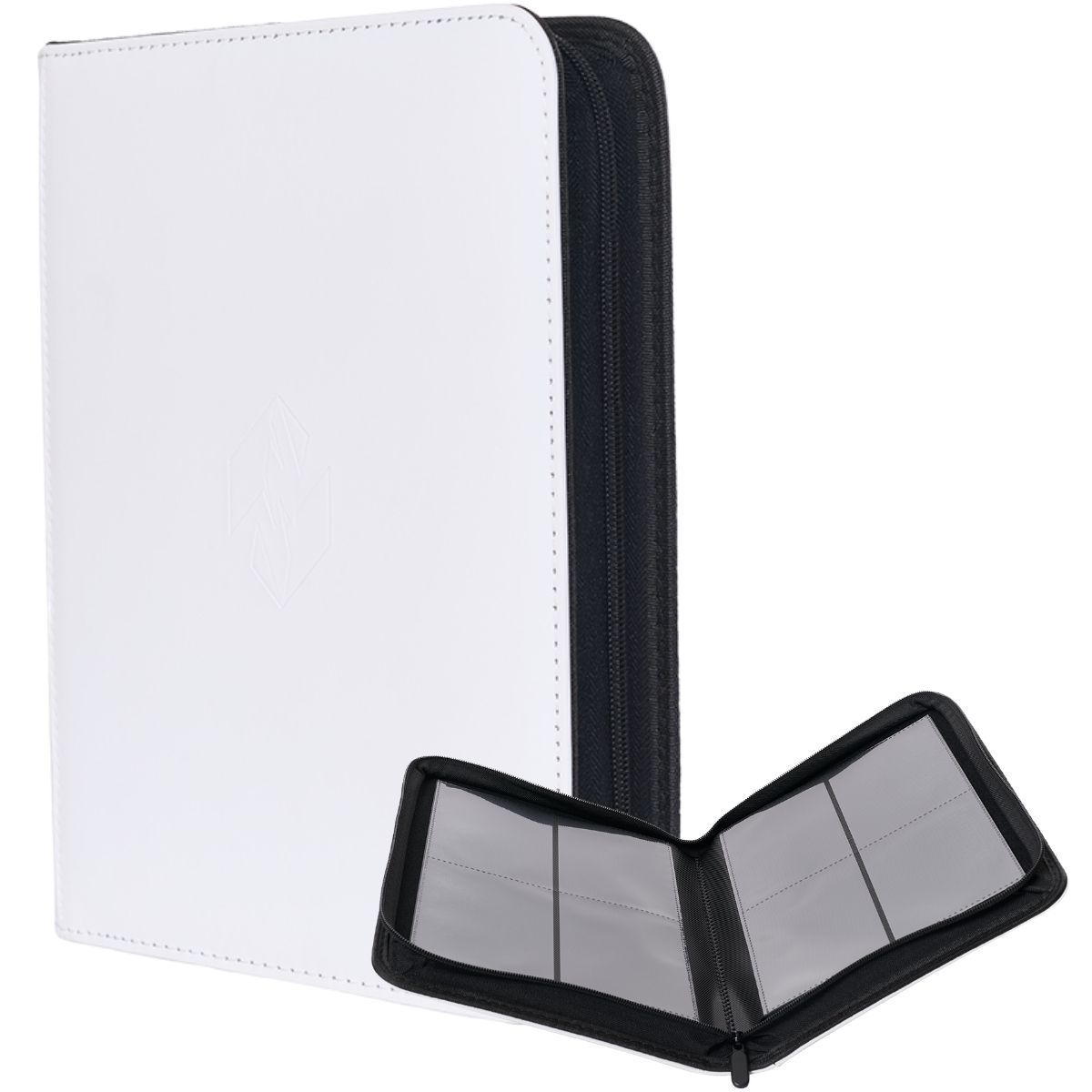 Classeur Toploader Premium White - 144 Cartes - Zip Binder 4 Pochettes - Newave Collectibles