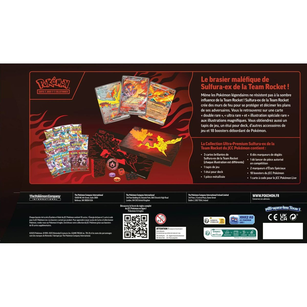 Coffret 18 Boosters - Collection Ultra Premium : Sulfura-ex de la Team Rocket - Pokémon - FR