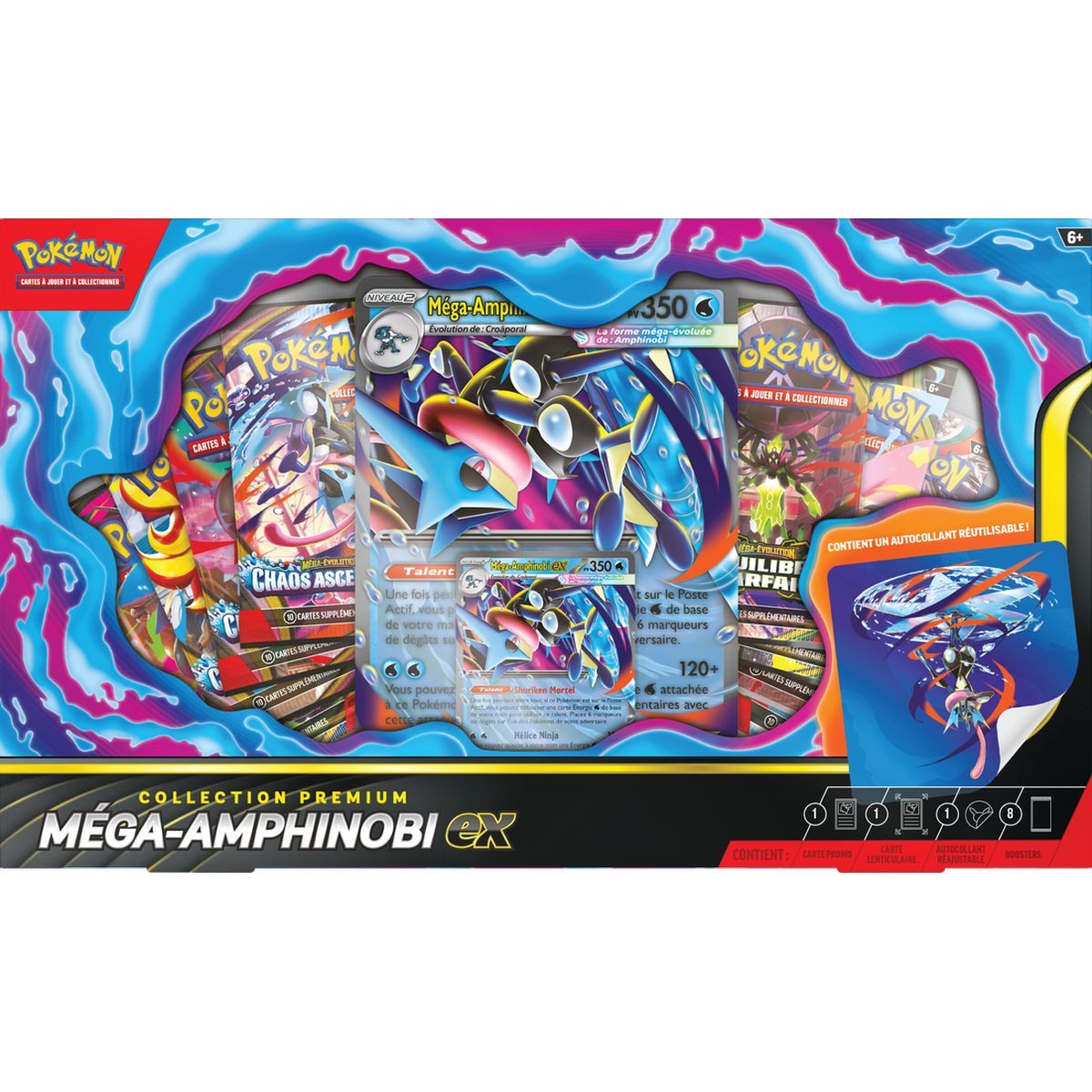 Coffret 8 Boosters - Collection Premium : Méga-Amphinobi ex - Pokémon - FR