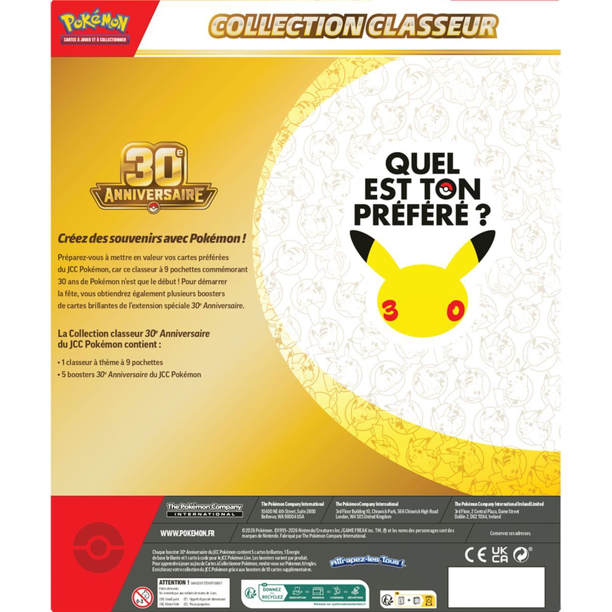 Coffret Collection Classeur - 30e anniversaire - [ME05.5][30C] - Pokémon - FR