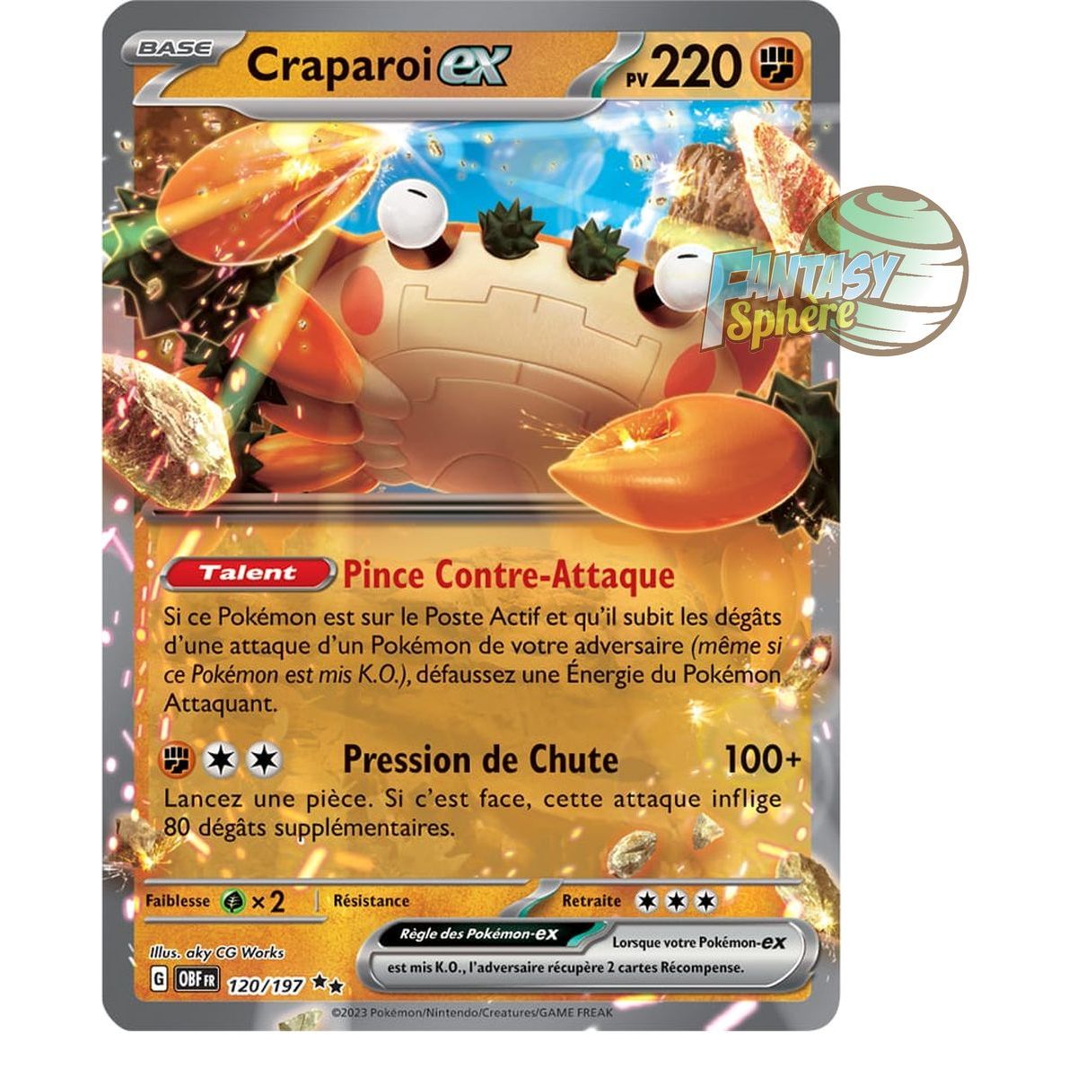 Craparoi EX - Double Rare 120/197 - Ecarlate et Violet Flammes Obsidiennes