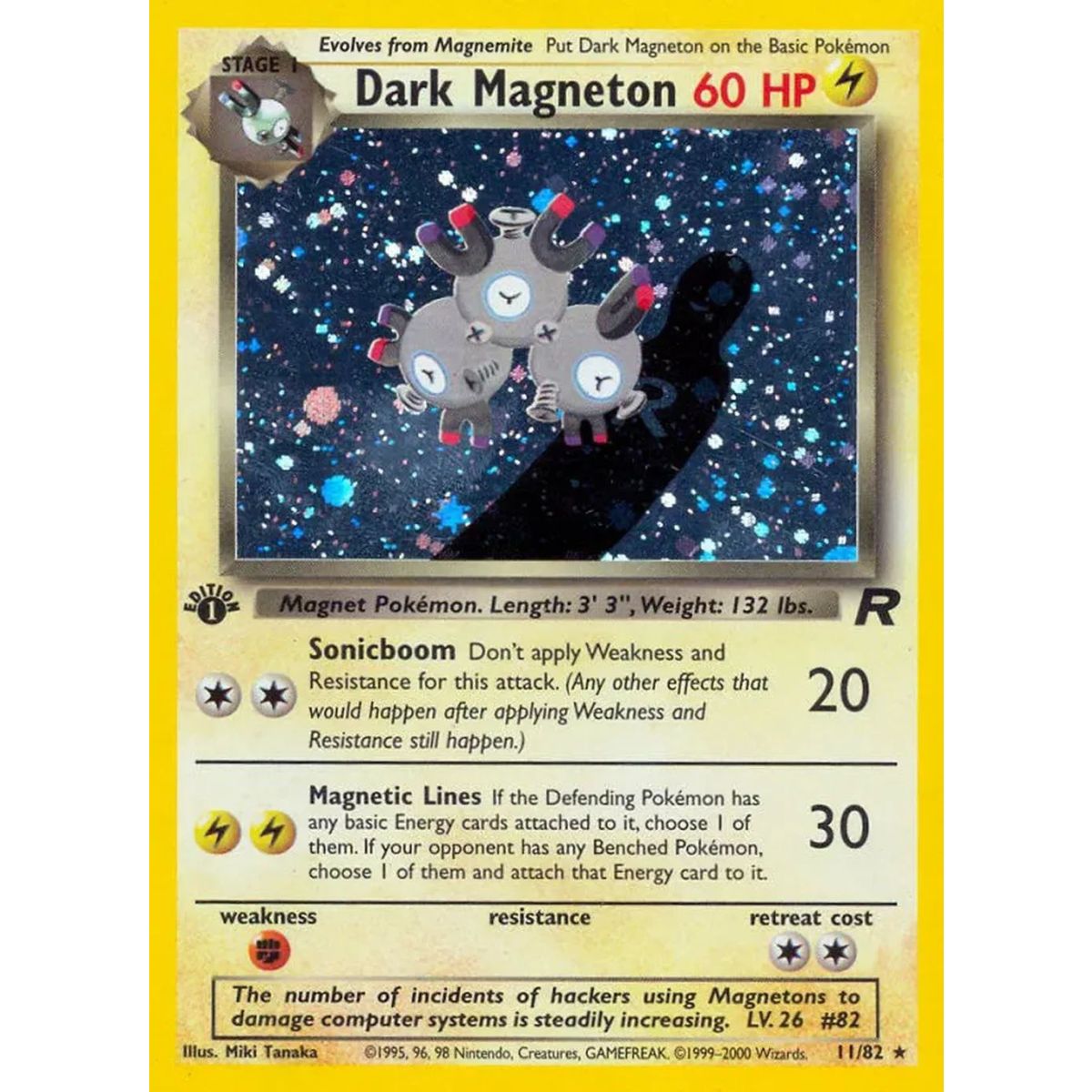 Dark Magneton 11/82 Team Rocket Holo Unlimited Anglais