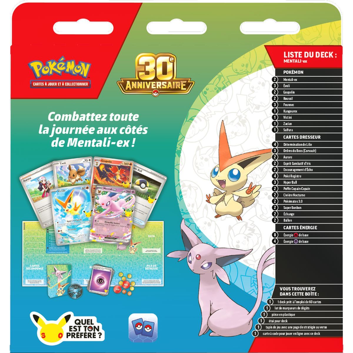 Deck Combat - 30ème Anniversaire : Mentali ex - Pokémon - 30 ans - FR