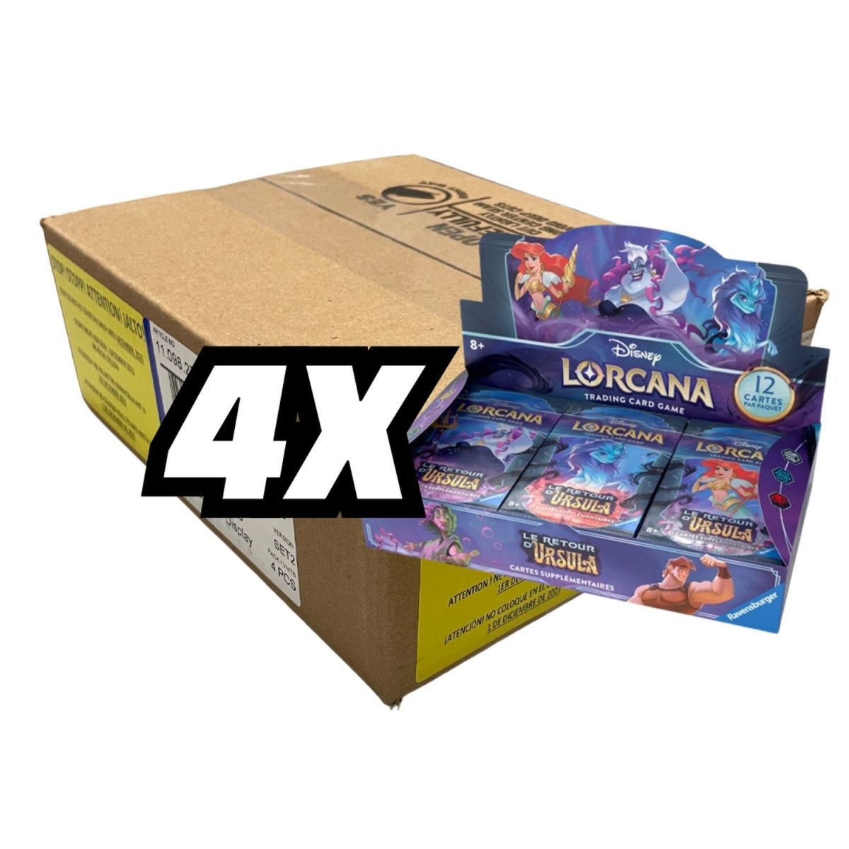 Item Disney Lorcana - Carton de 4 Boîte de 24 Boosters - Chapitre 4 - Le retour d’Ursula - FR