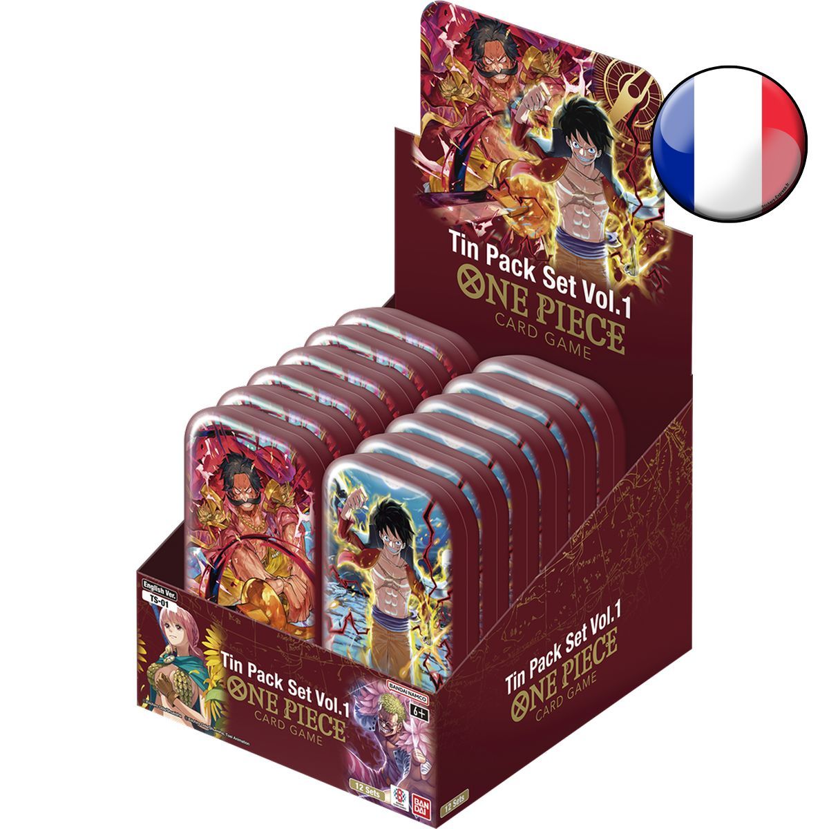 Display de 12 Tins Pack Set - Luffy & Roger - One Piece CG - FR 🇫🇷