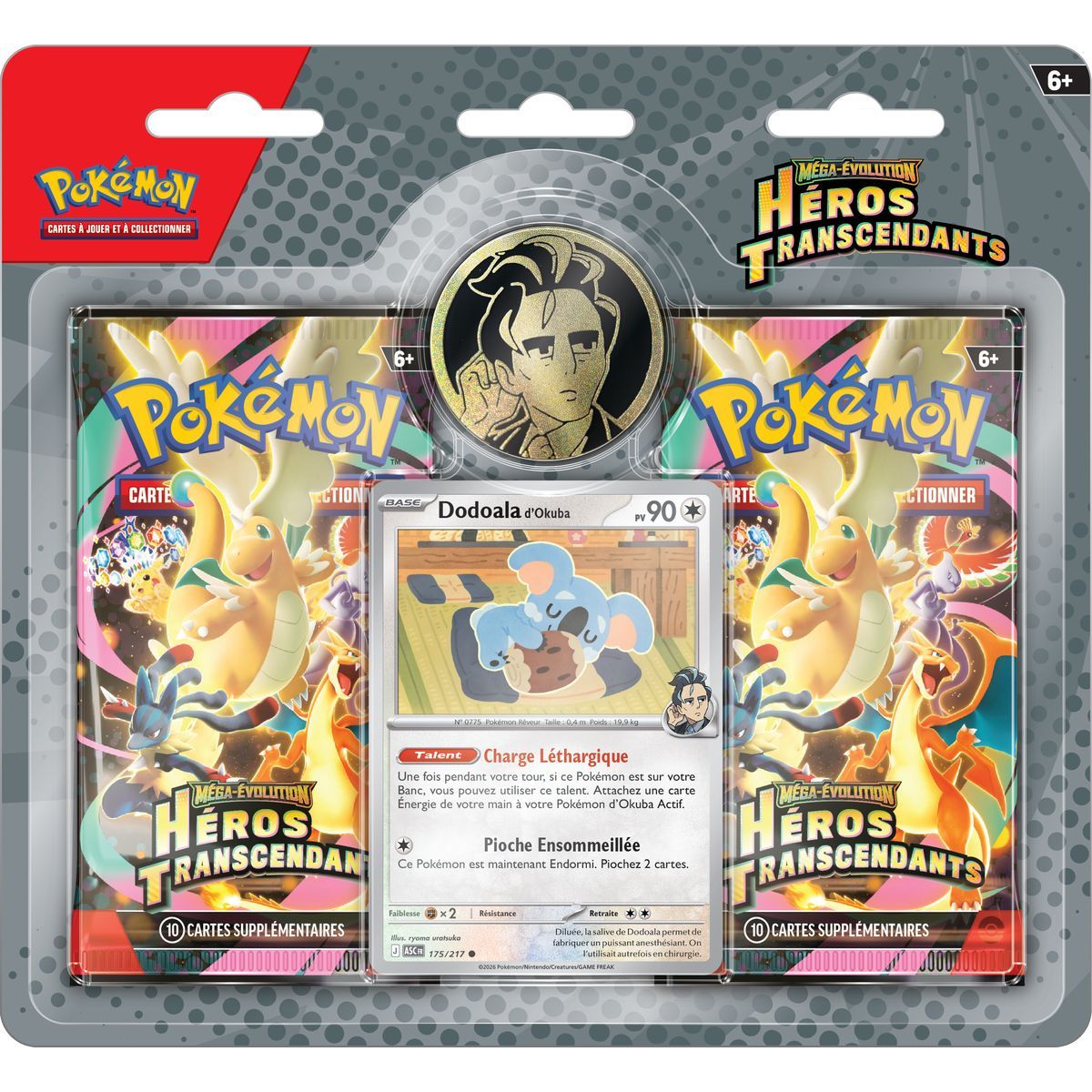 Duo-Pack - 2 Boosters - Dodoala d'Okuba/Saquedeneu d'Erika - Méga-Évolution - Héros Transcendants [ME02.5][ASC] - Pokémon - FR (Modèle Aléatoire)