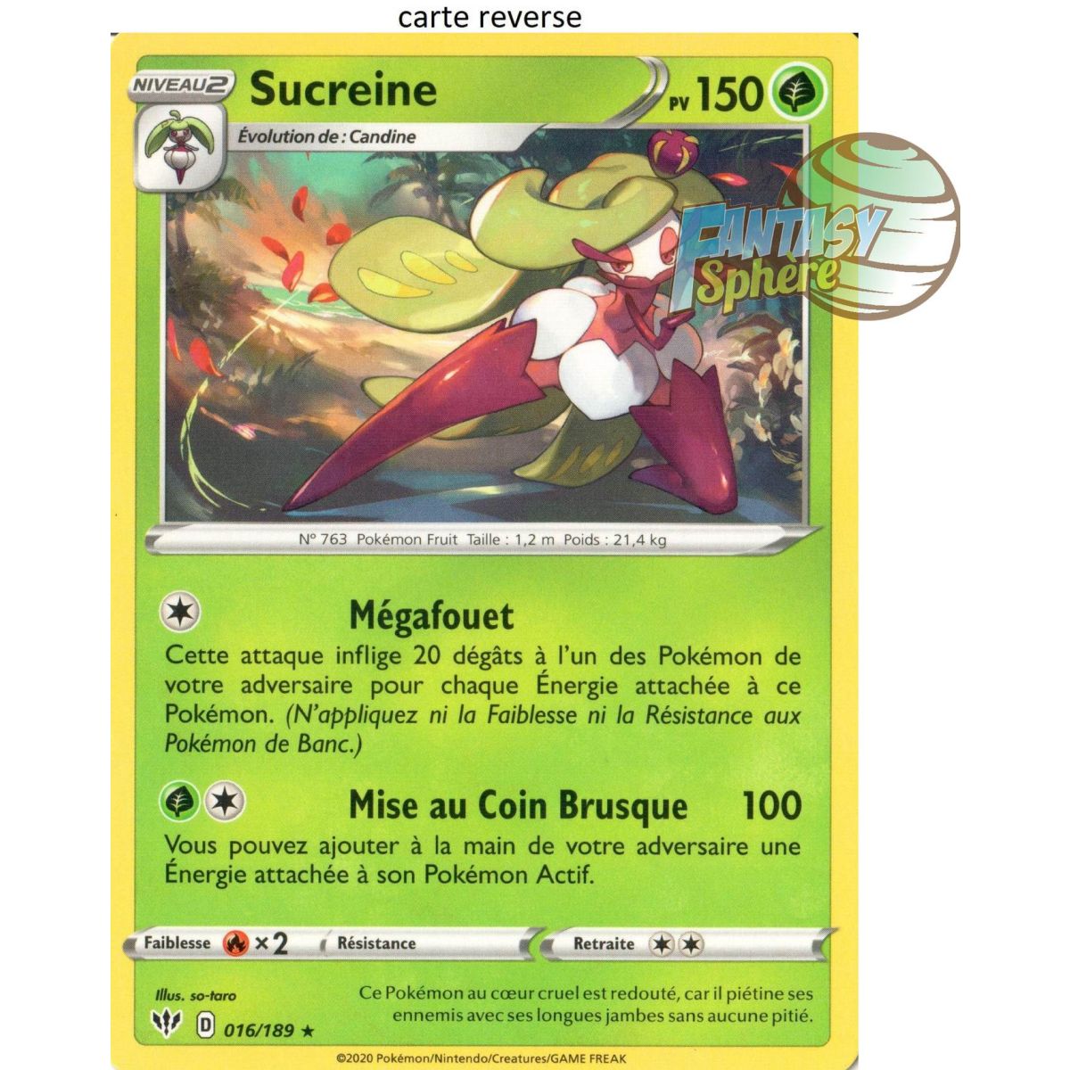 Item Sucreine - Reverse 16/189 - Epee et Bouclier 3 Ténèbres Embrasées