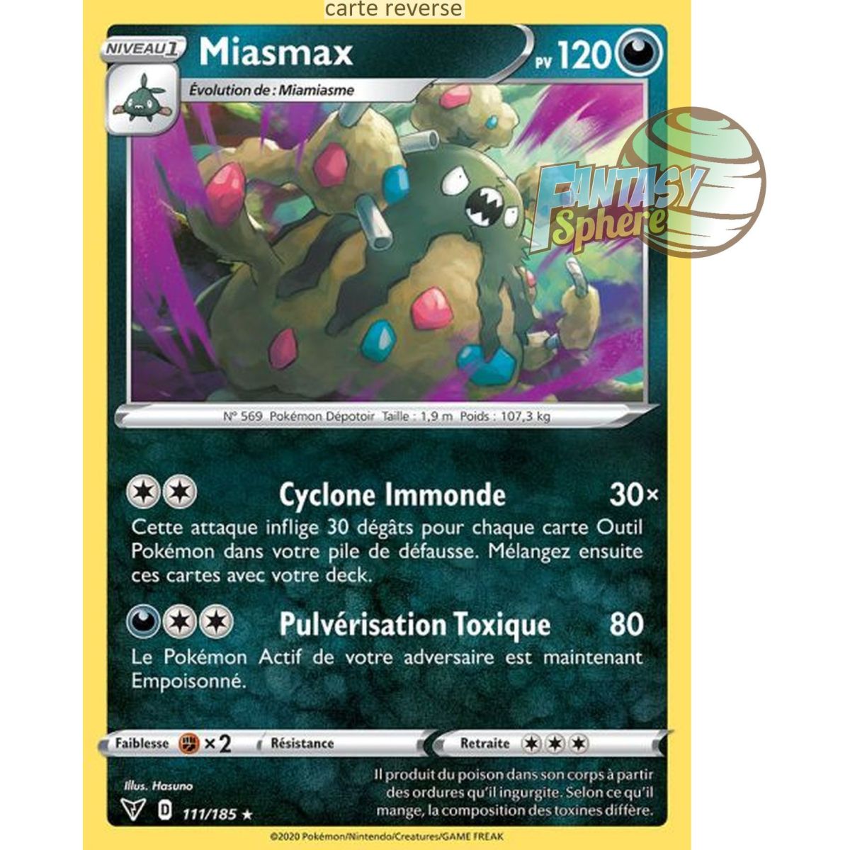 Item Miasmax - Reverse 111/185 - Epee et Bouclier 4 Voltage Eclatant