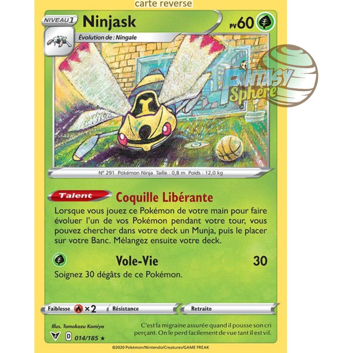 Item Ninjask - Reverse 14/185 - Epee et Bouclier 4 Voltage Eclatant
