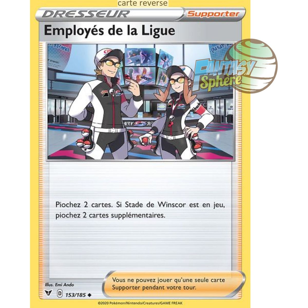 Employés de la Ligue - Reverse 153/185 - Epee et Bouclier 4 Voltage Eclatant