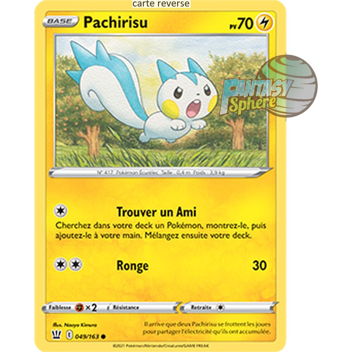 Pachirisu - Reverse 49/163 - Epee et Bouclier 5 Style de Combat