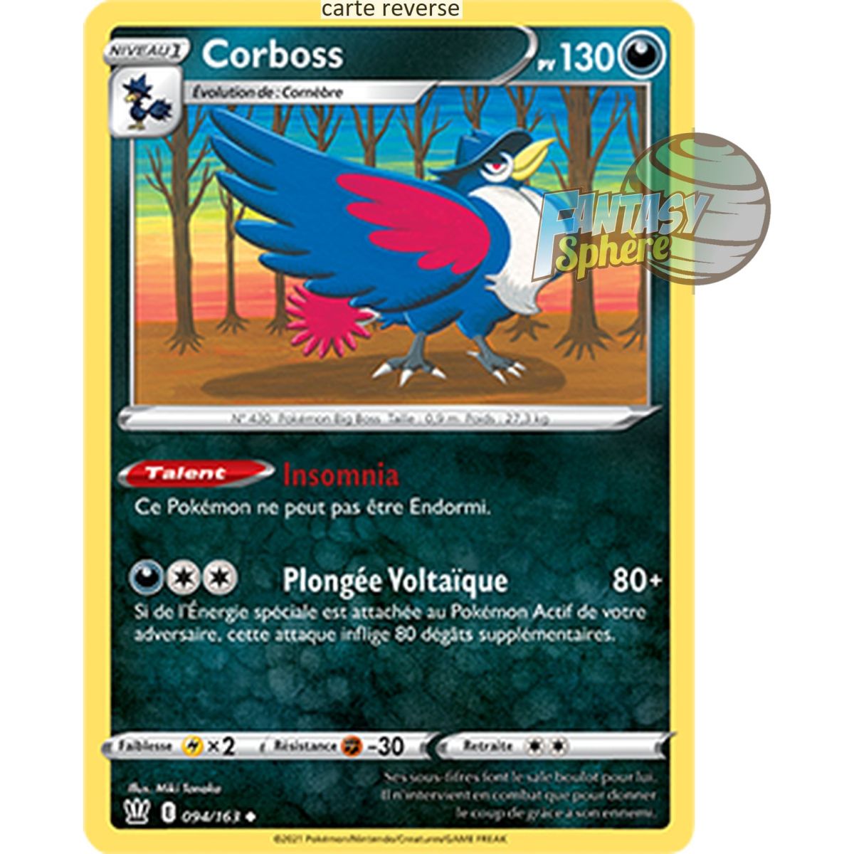 Corboss - Reverse 94/163 - Epee et Bouclier 5 Style de Combat