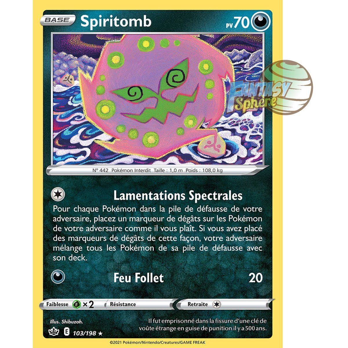 Spiritomb - Rare 103/198 - Epee et Bouclier 6 Regne de Glace